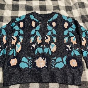 Knit sweater and knit skirt